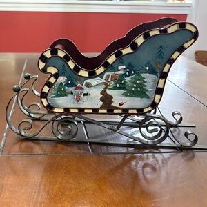 Roman- Winter Scene Sled #72284. Rare!